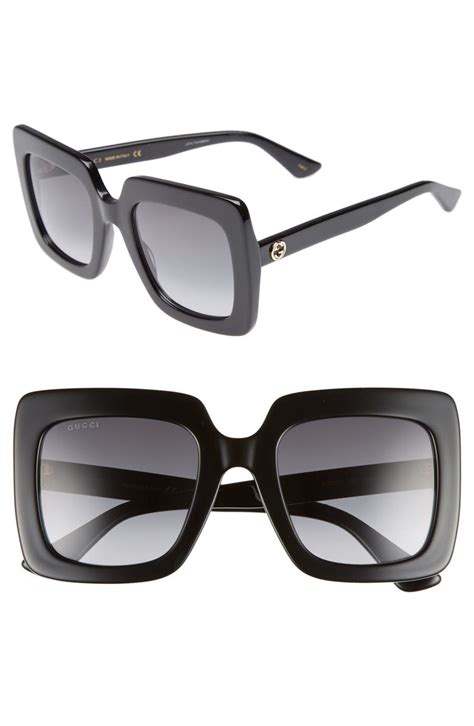 gucci 53mm modified square sunglasses|gucci large square frame sunglasses.